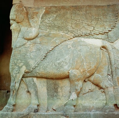 Bas-relief of an Anthropomorphic Bull by Assyrian